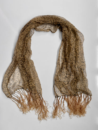 00s Cheetah shimmer scarf
