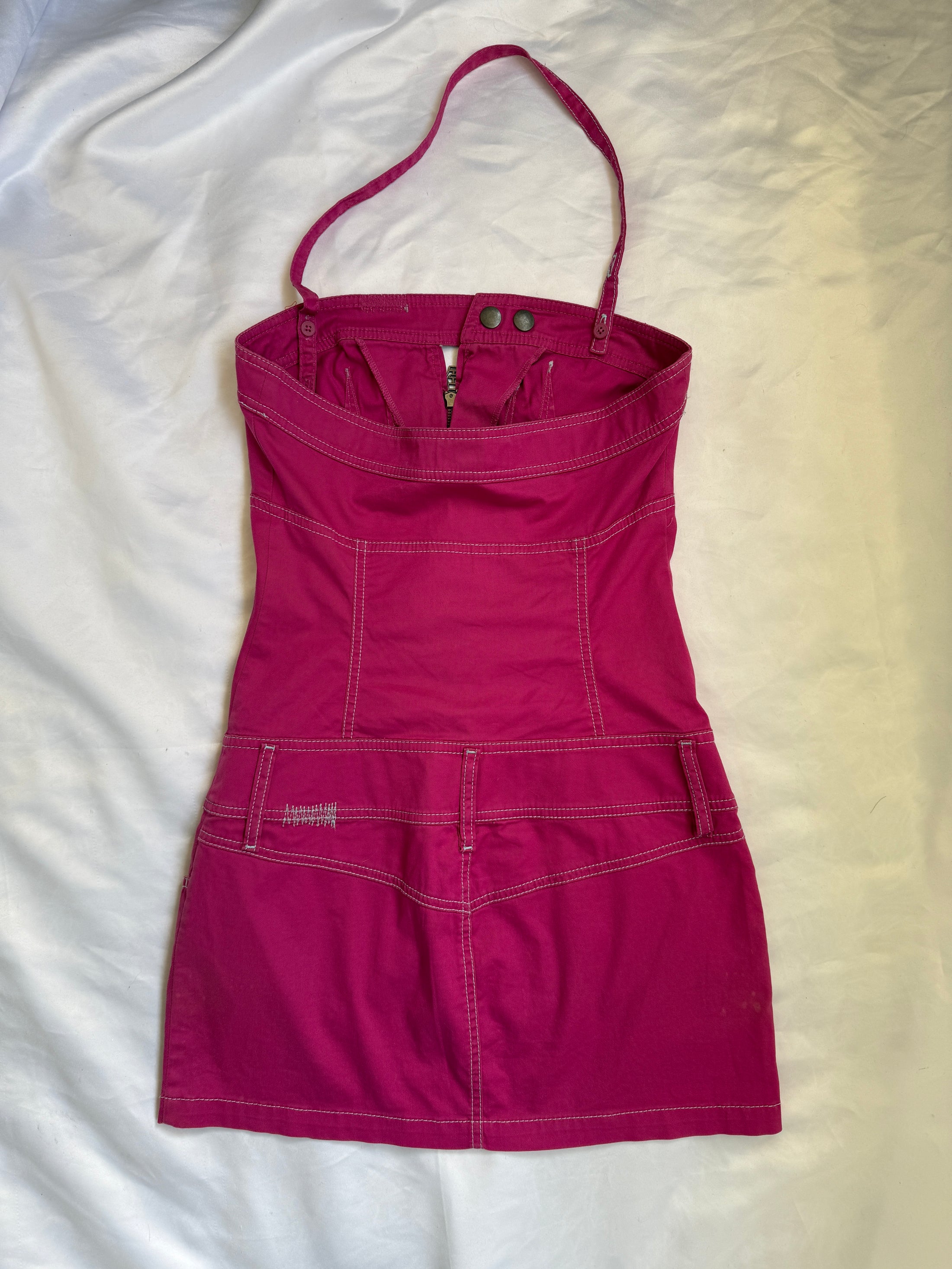 Rare 00's Diesel Pink halter mini dress