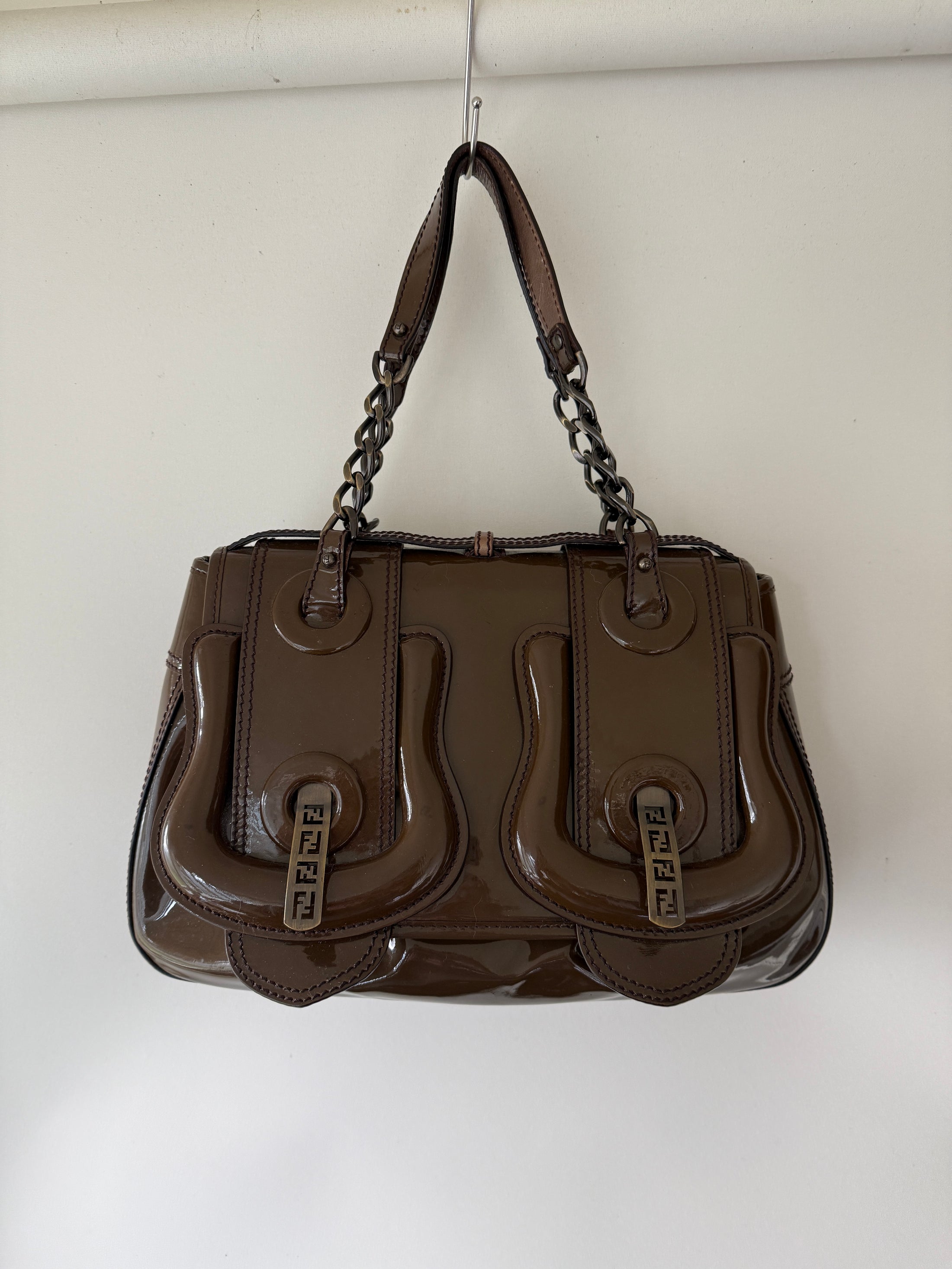 00's Fendi Patent Leather B bag