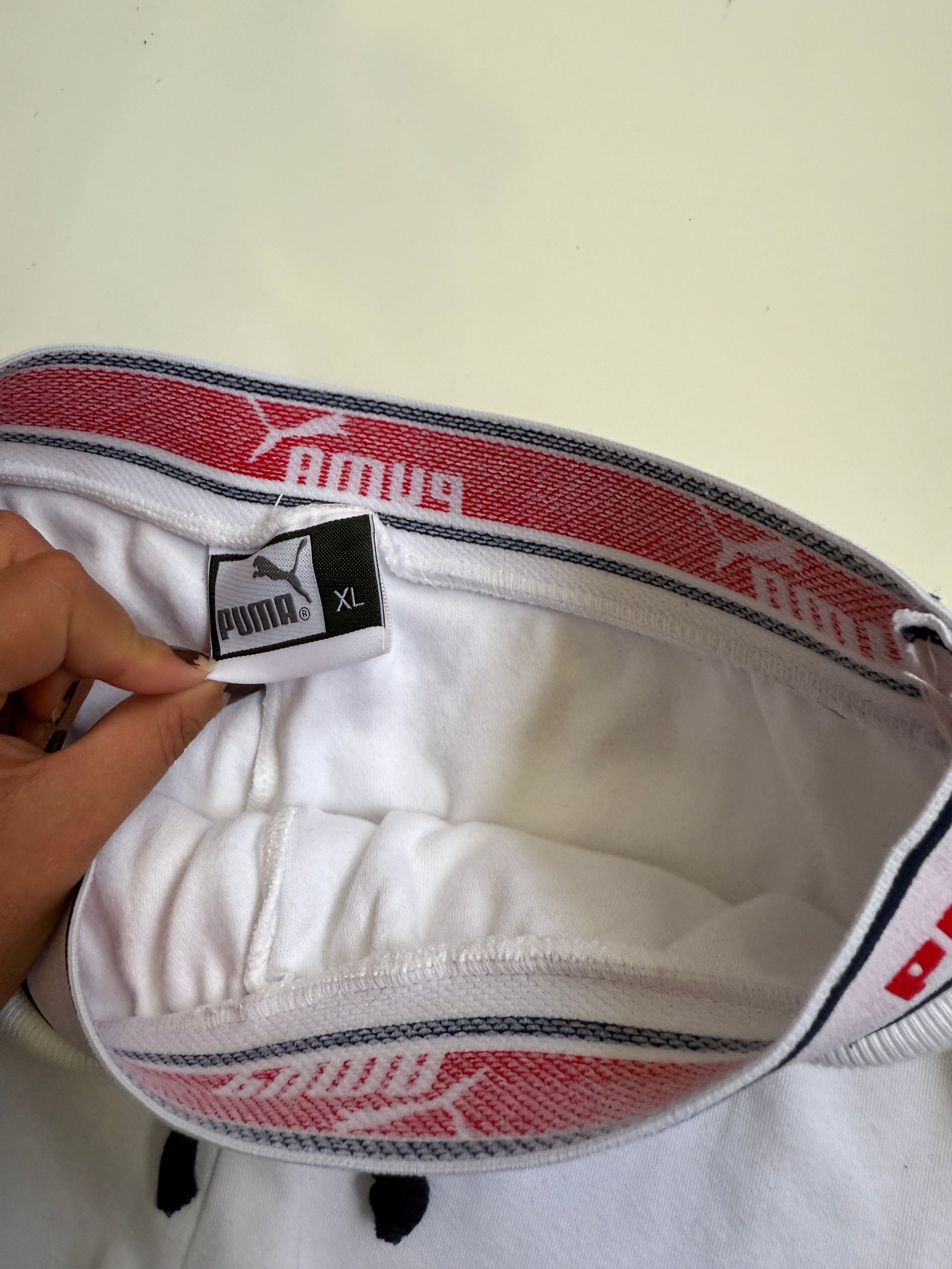 00's Puma England mini shorts w foldover waist • Size S