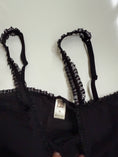 Load image into Gallery viewer, 00's Black mesh cami w ribbon flower motif • Size S
