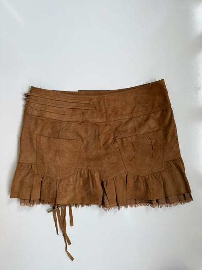 00's Mango genuine suede mini skirt • Size 10