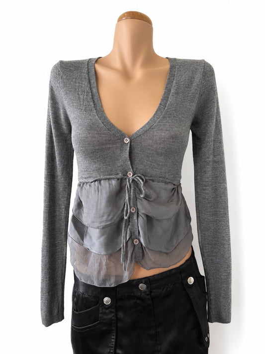 00's Mango knit silk blend baby doll cardigan • Size XS/S