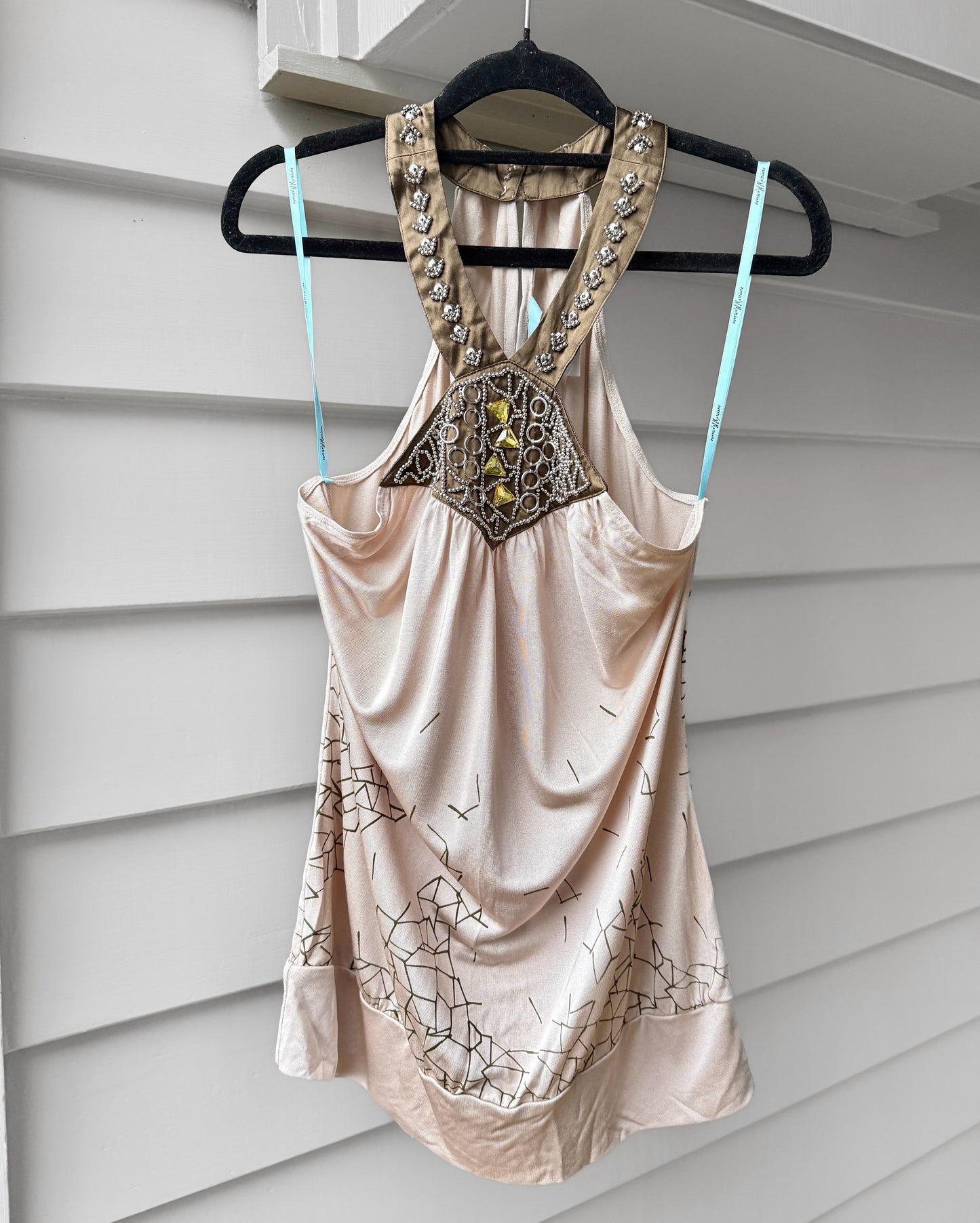 00's Marciano silk embellished halter • Size S/M