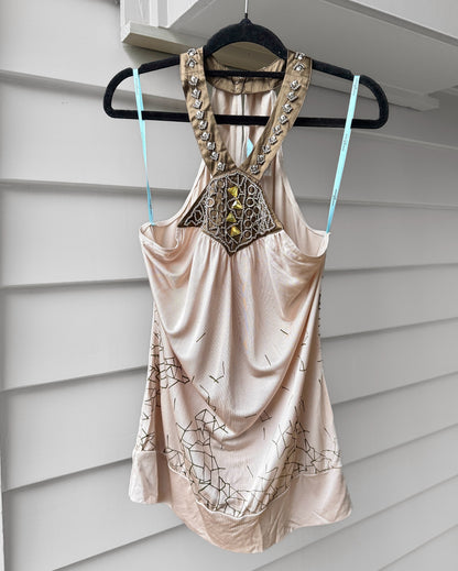 00's Marciano silk embellished halter • Size S/M