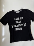 Load image into Gallery viewer, 00's Playboy glitter print baby tee • Size S/M
