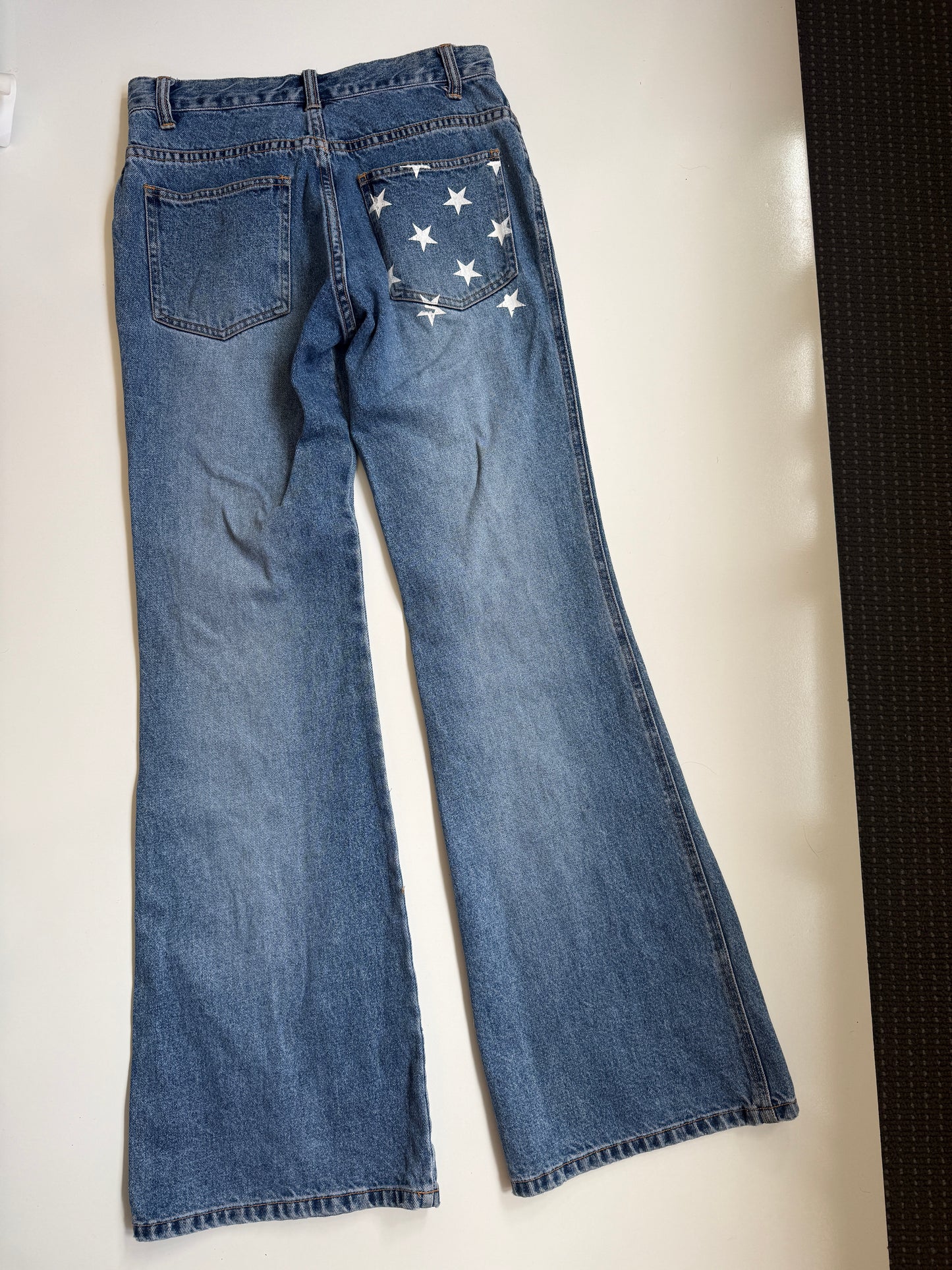 00's USA Denim button fly flares • Size 8