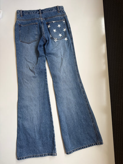 00's USA Denim button fly flares • Size 8