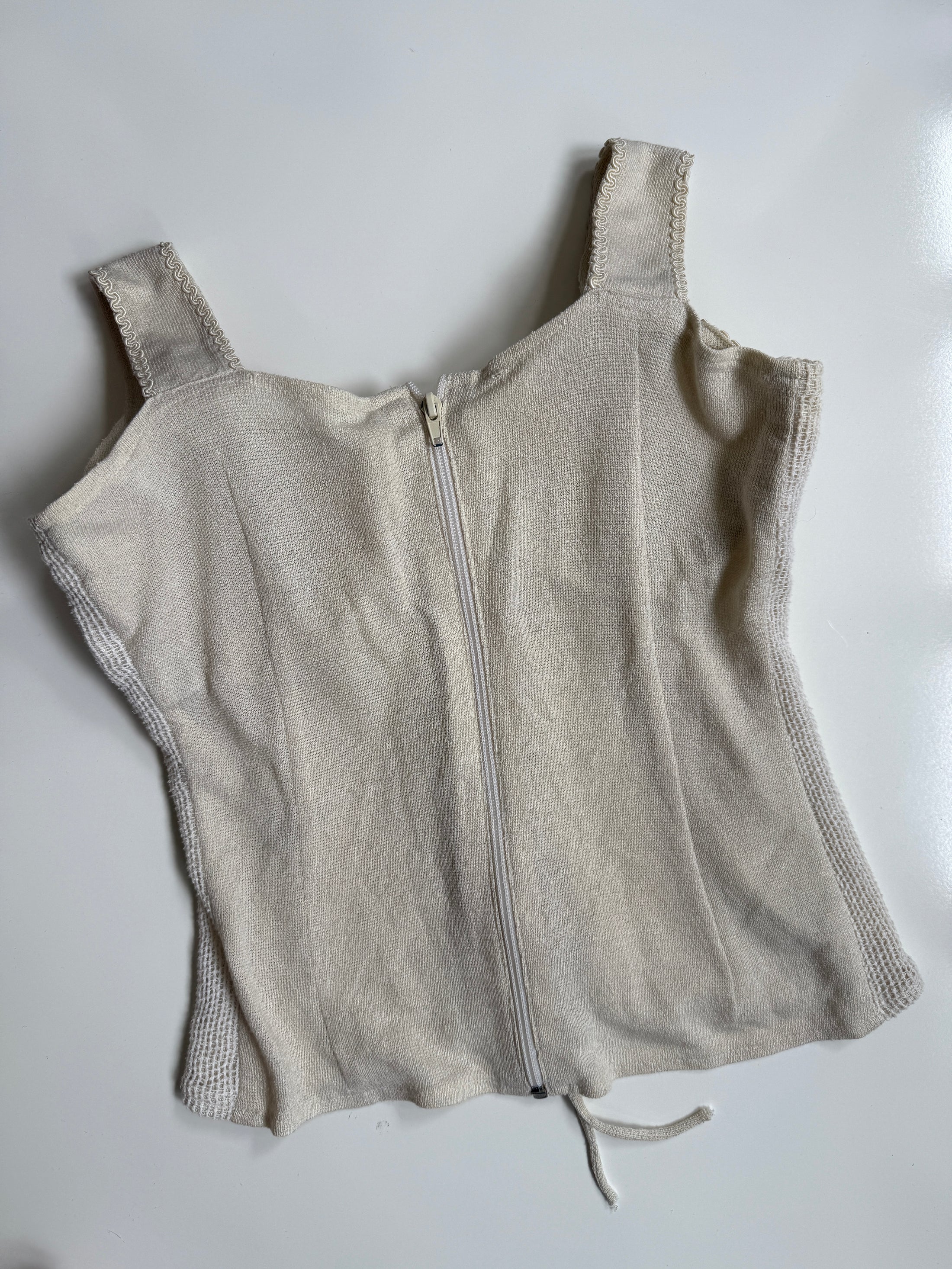 00's Fairycore crocheted/woven lace up corset • Size S