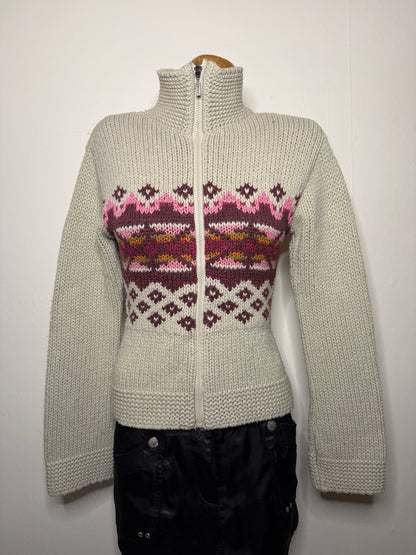 00's Wool blend knit zip up • Size S