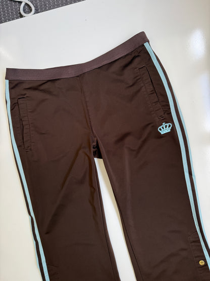 00's Adidas Respect Me snap button brown track pants • Size 12