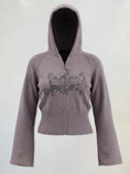 Load image into Gallery viewer, 00's DKNY cotton knit zip hoodie w logo print • Size L
