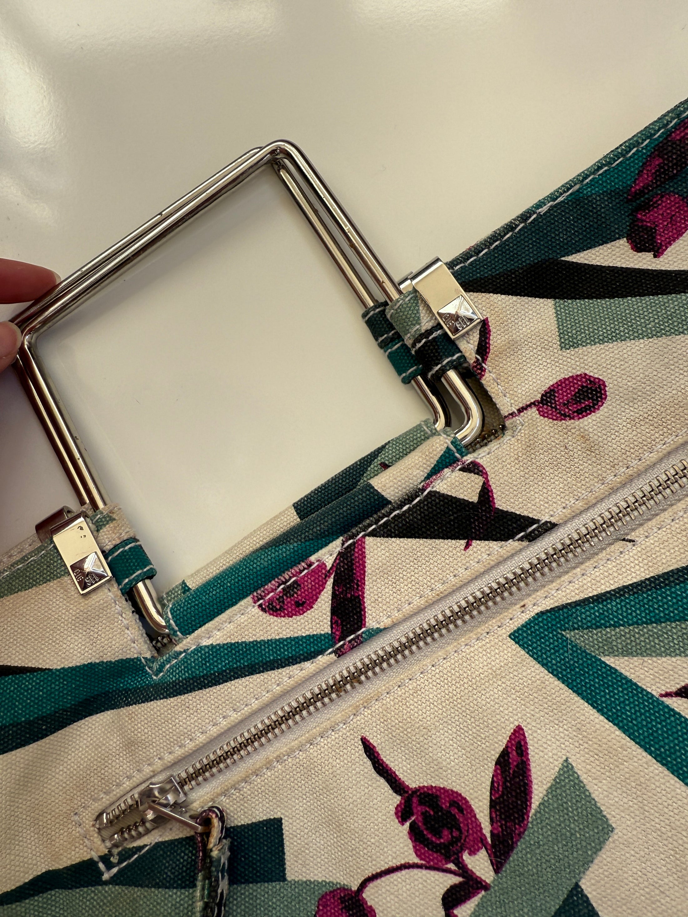 00's Diesel canvas pattern bag