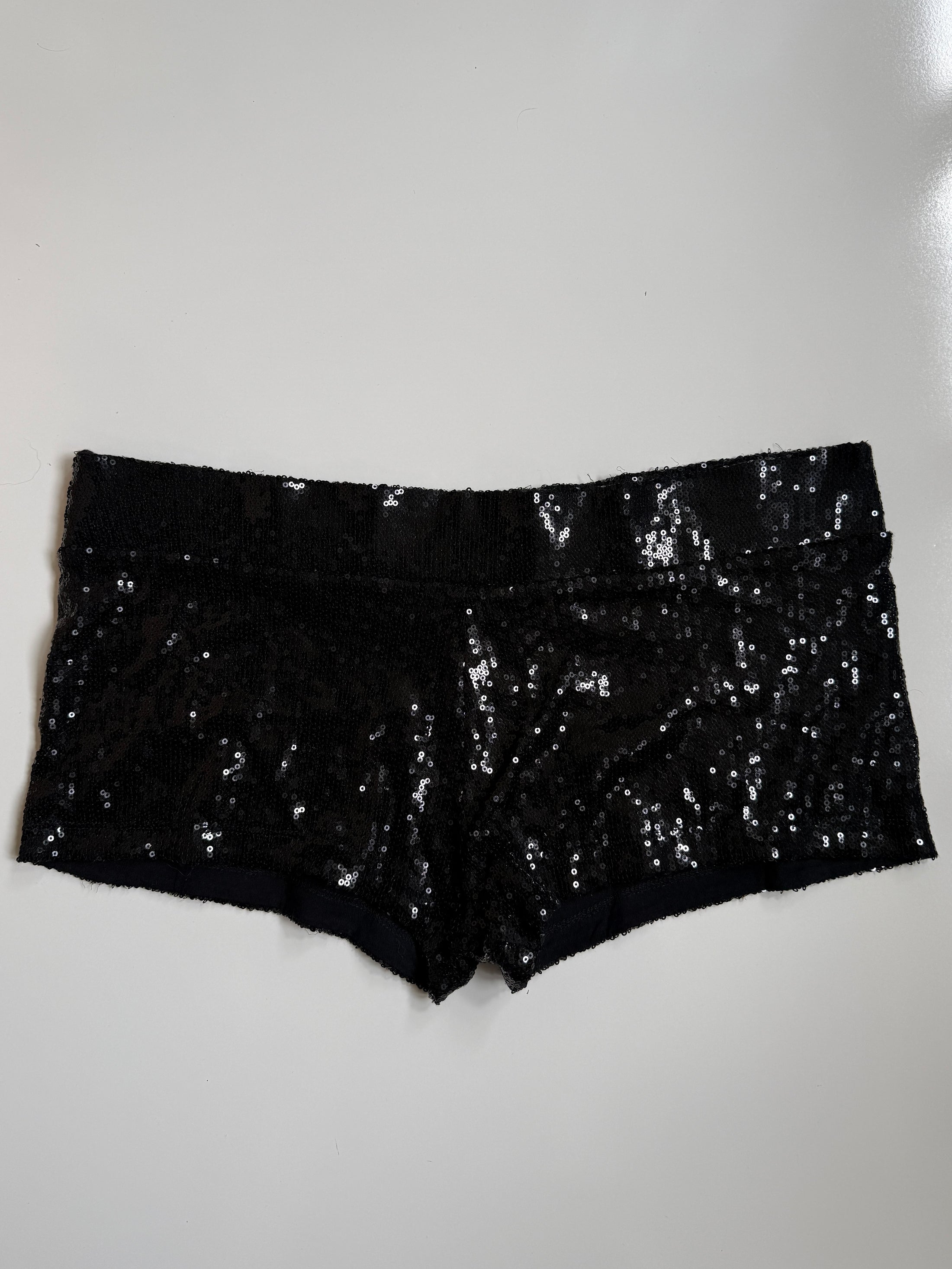 00's Sequin low-rise micro shorts • Size 12