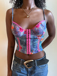 Load image into Gallery viewer, 00's Mesh leopard corset top • Size 10b
