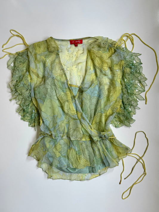 00's Derhy sheer fairy top w sequin detail • Size S