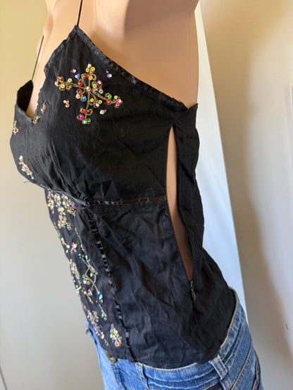 00s Cotton embellished sequin cami • Size 10