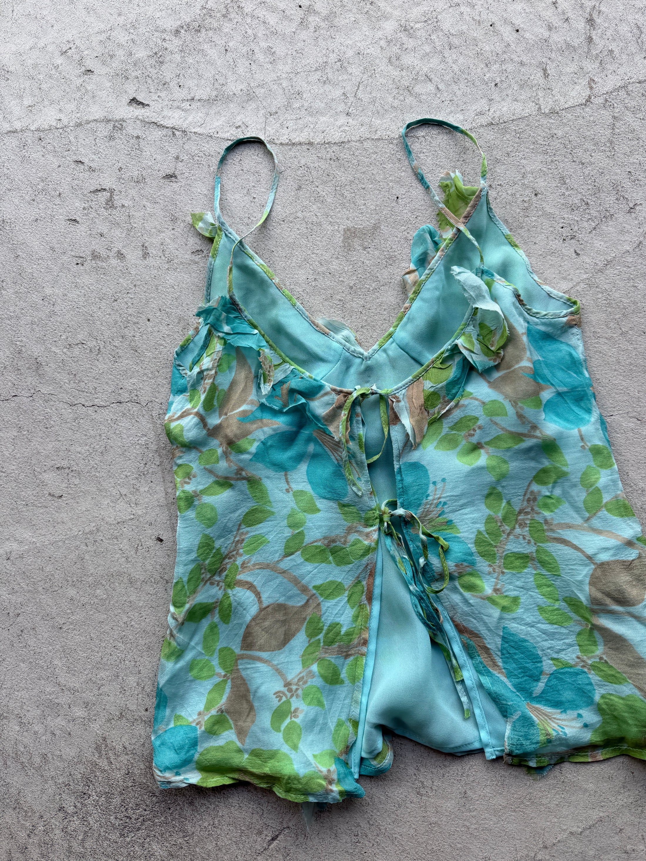 00's Zara silk tie back cami • Size 10