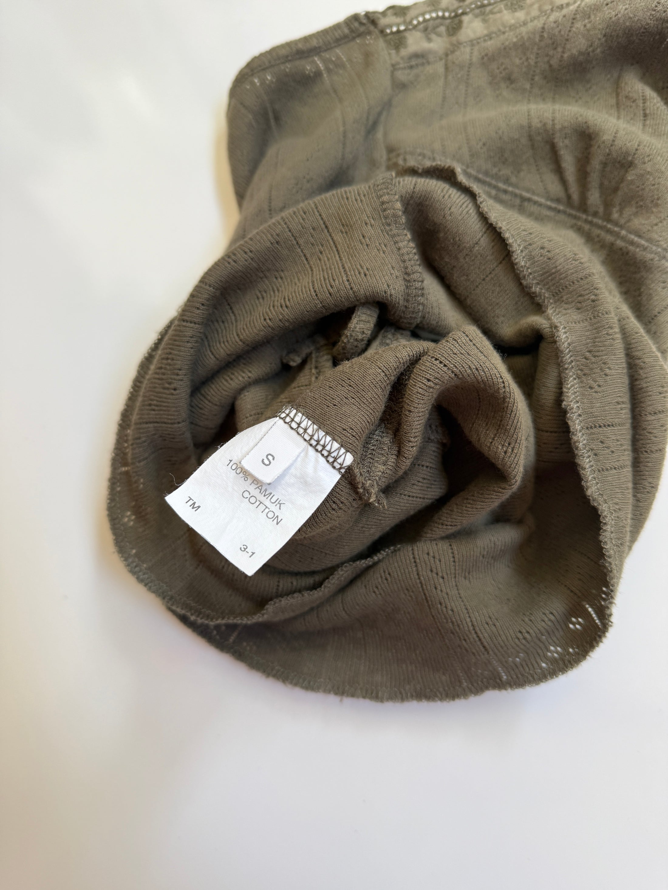 00's Sisley Khaki pointelle cami • Size S