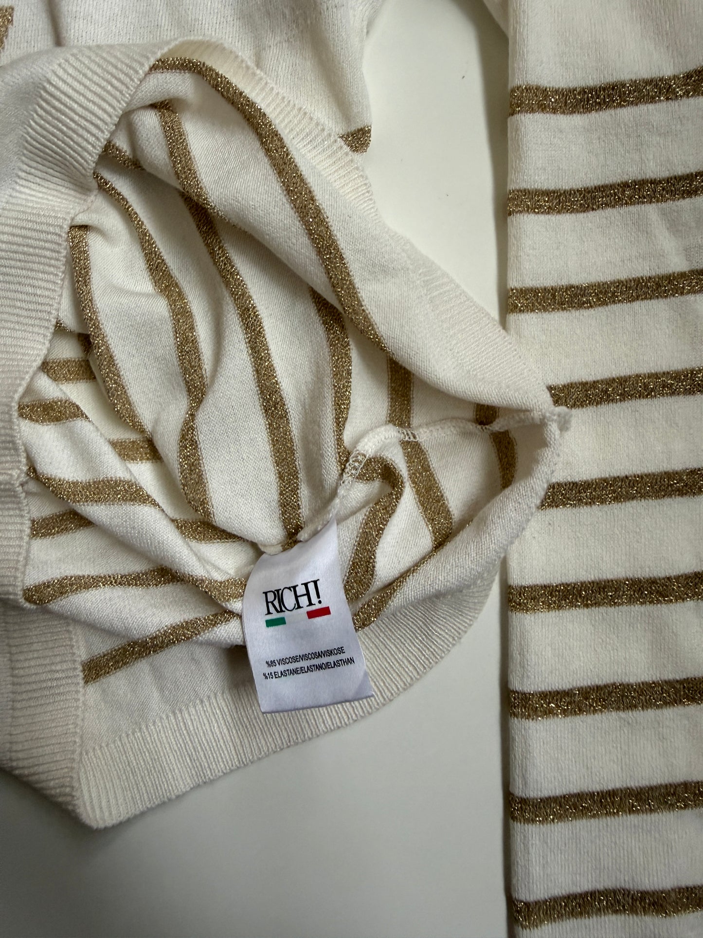 Italian 00's Couture Rich striped knit • Size XS