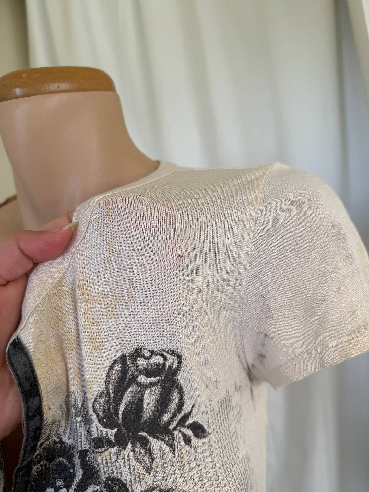 00's Morgan graphic print baby tee • Size M