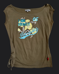 Load image into Gallery viewer, 00's "I'm totally irresistible" khaki sequin baby tee
