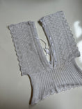 Load image into Gallery viewer, 00's Shimmer Deep V knit top w ribbon • Size S
