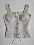 Load image into Gallery viewer, 00's Fairycore crocheted/woven lace up corset • Size S
