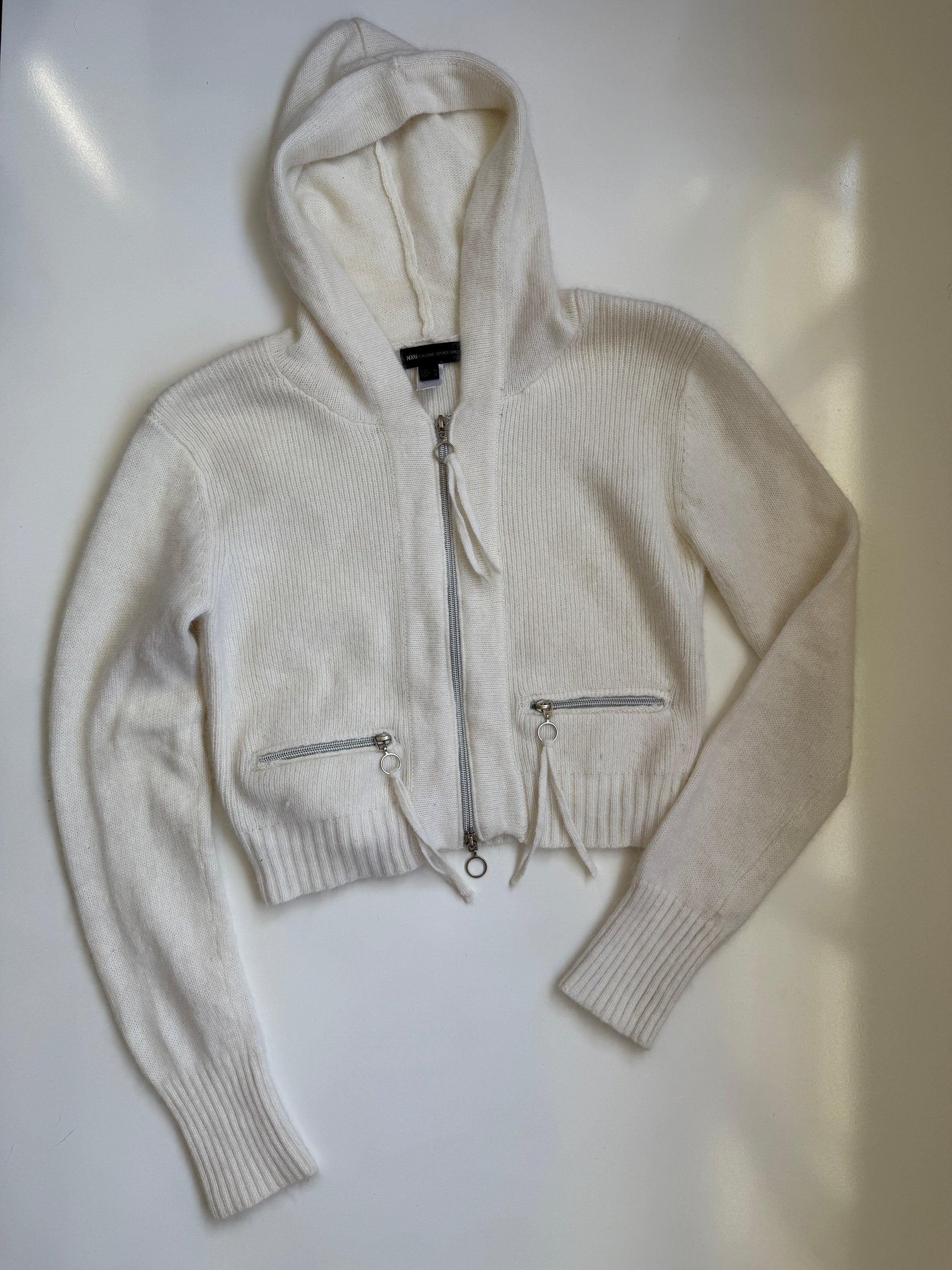00's Mango angora/wool blend knit hoodie • Size XS/S