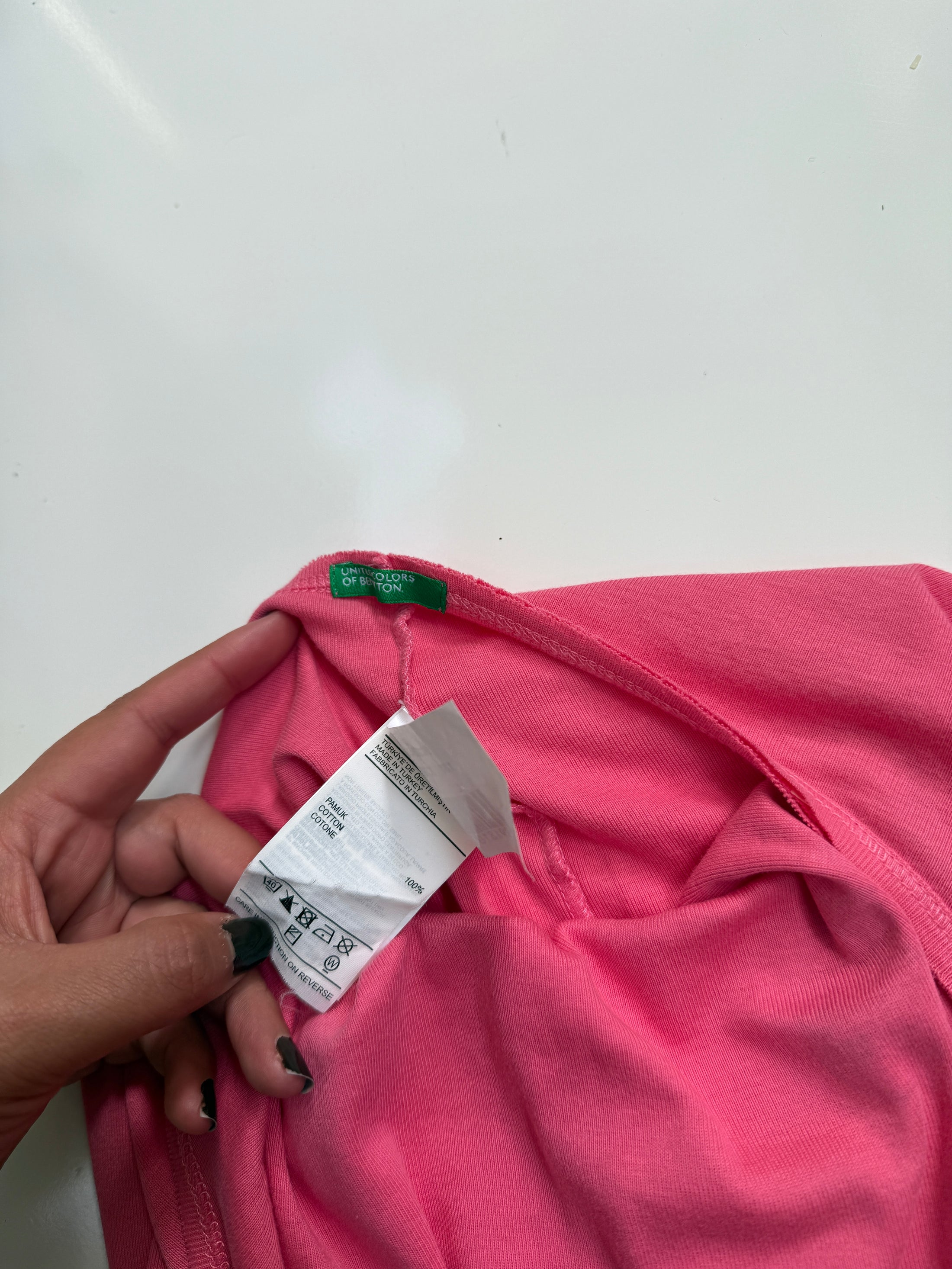 00's Benetton cotton print 2-Way halter • Size L