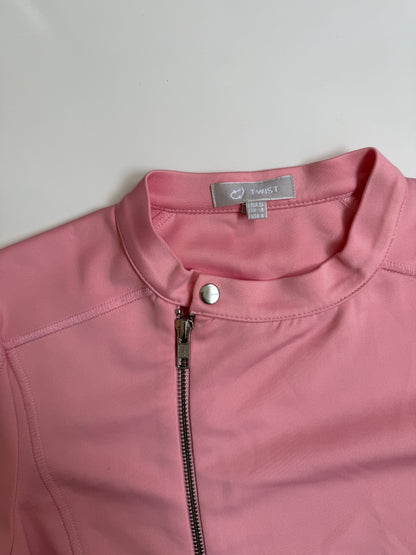 00's Pink moto zipper top • Size 10