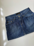 Load image into Gallery viewer, 00's Cavalli denim mini skirt • Size 8
