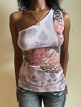 Load image into Gallery viewer, 00's Butterfly diamante one shoulder • Size L
