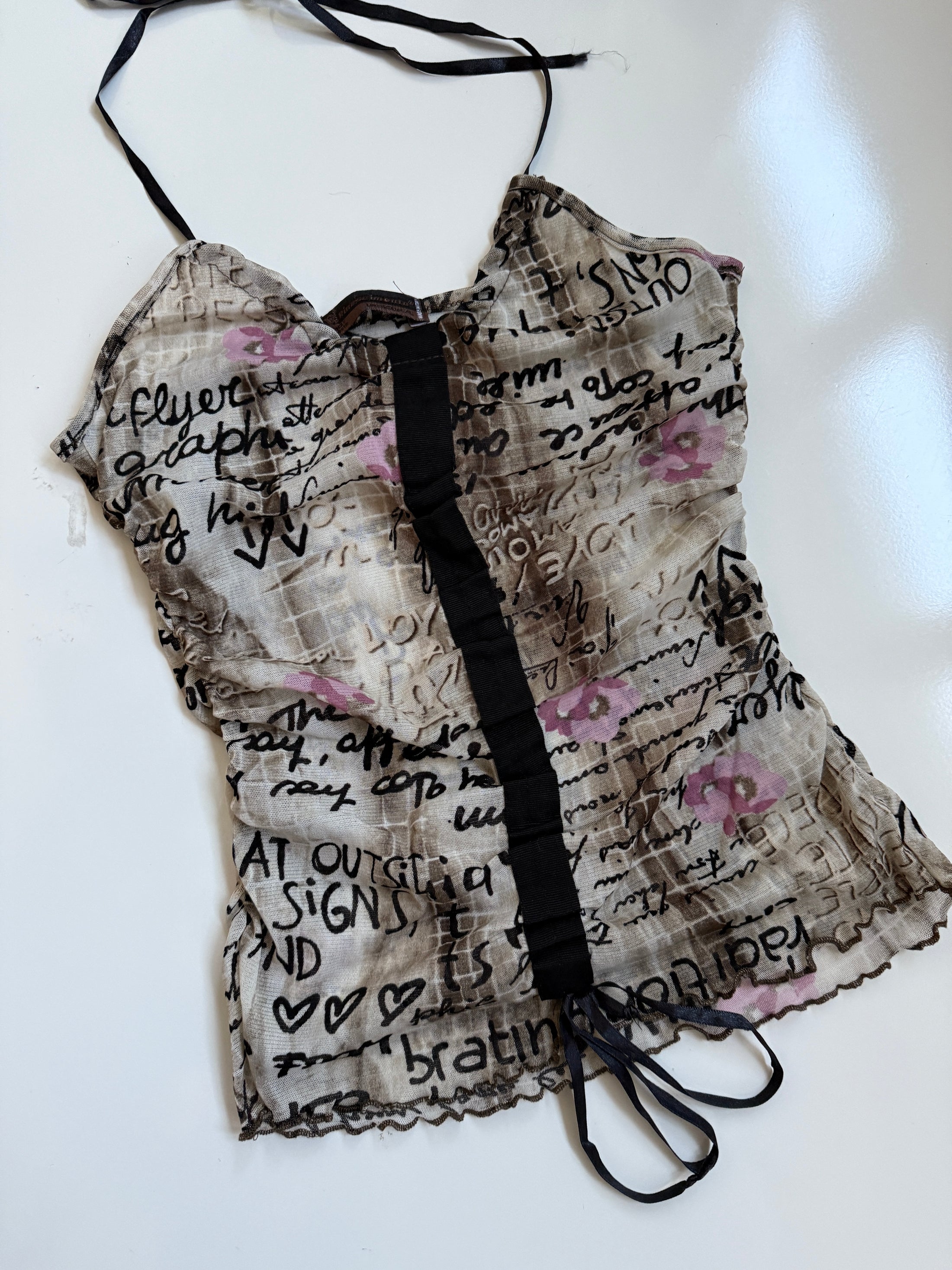 Italian 00's Rinascimento mesh halter • Size S