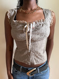 Load image into Gallery viewer, 00's Serpil khaki milkmaid ribbon top • Size M
