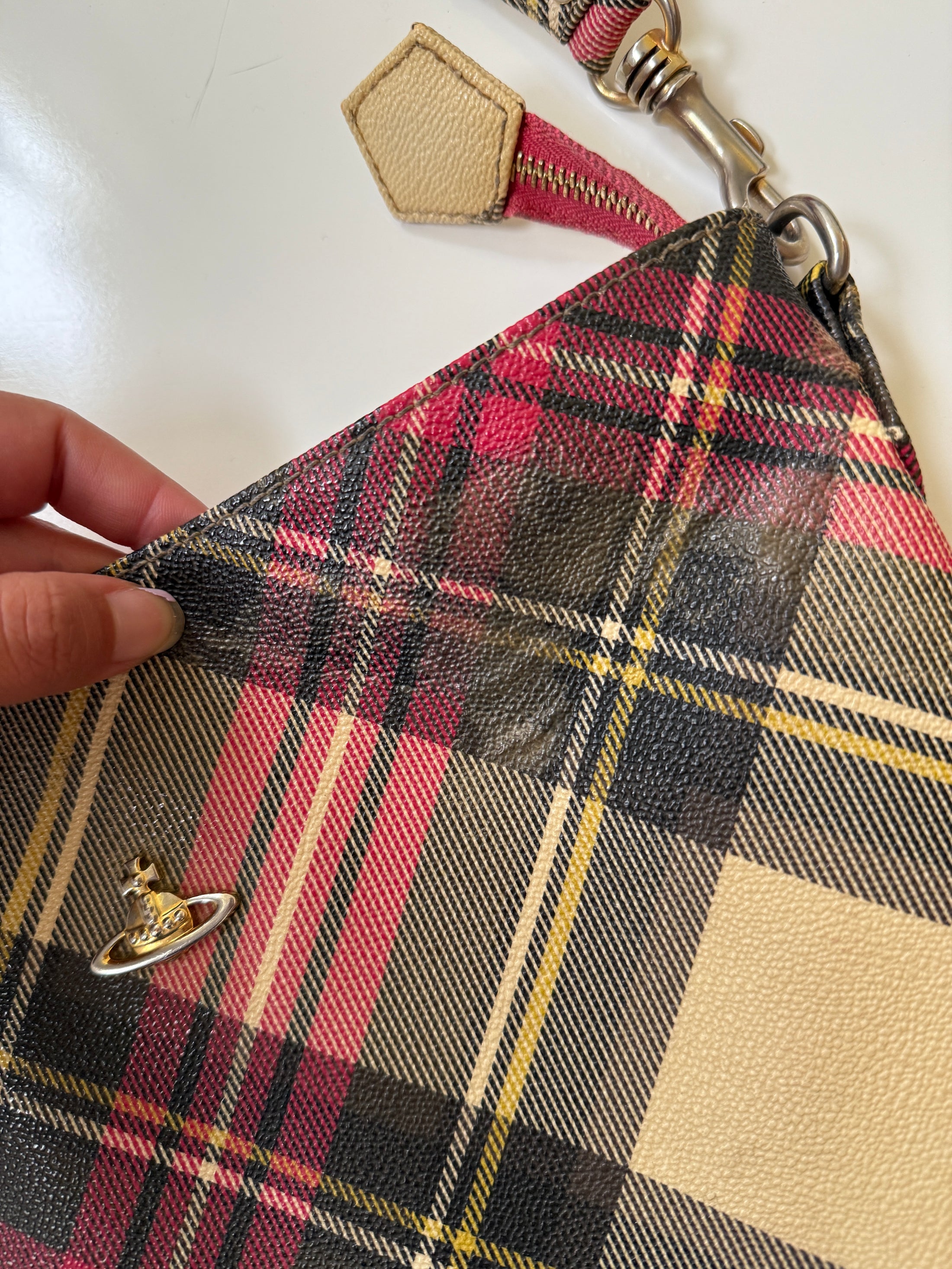 00's Vivienne Westwood plaid cross body