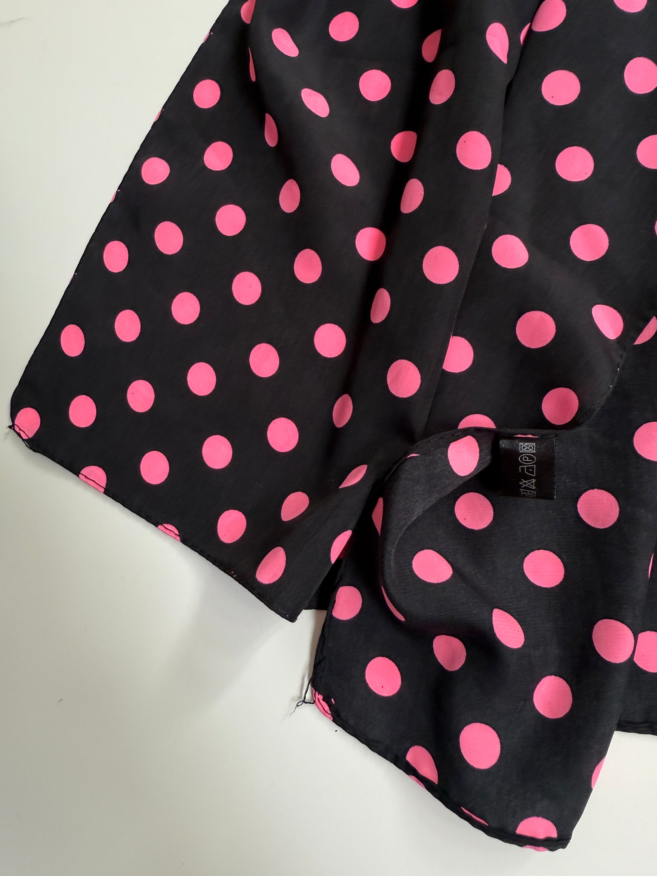 00's Black Pink polka dot scarf