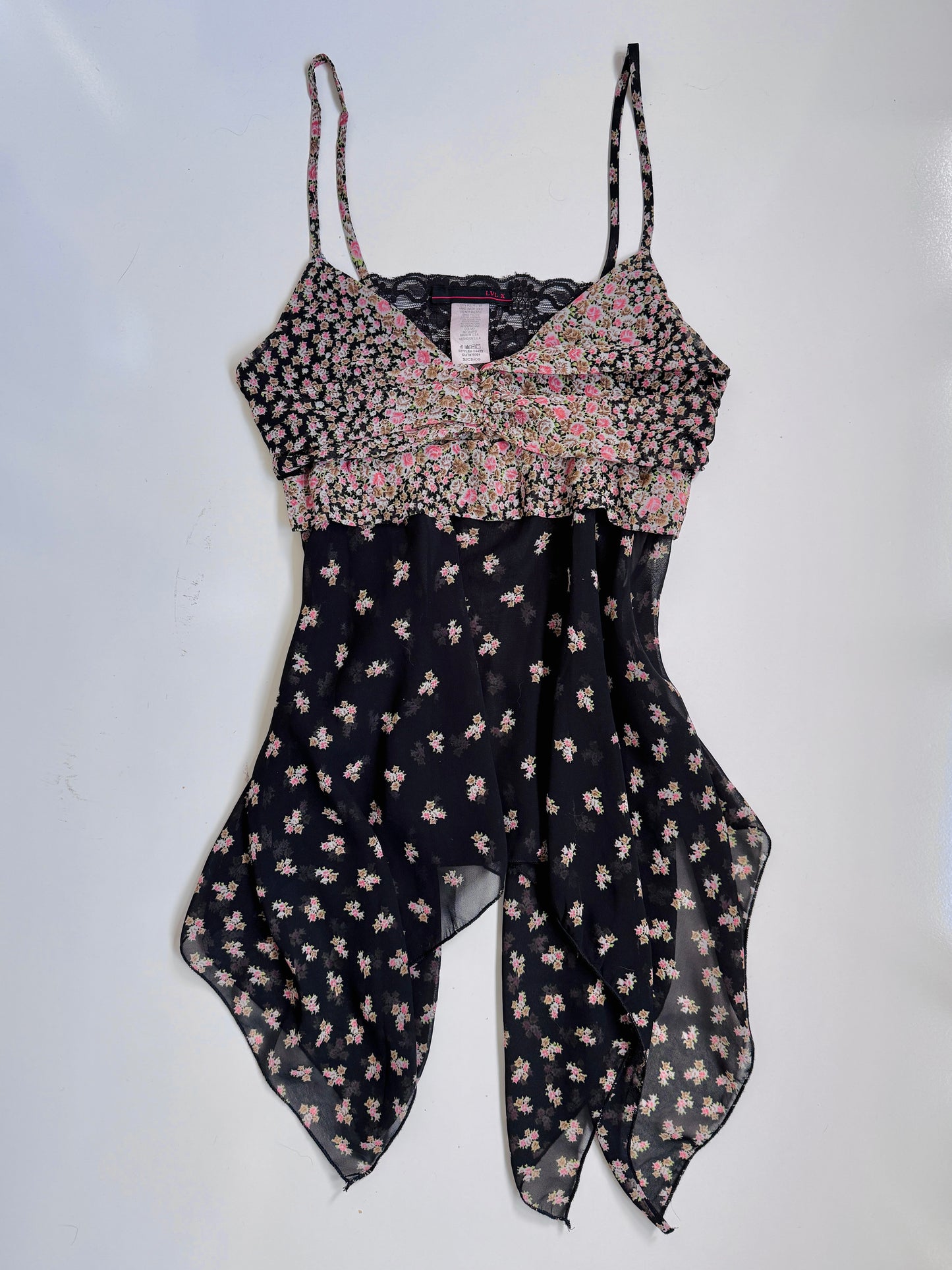 USA 00's sheer fairy cami w lace detail • Size S