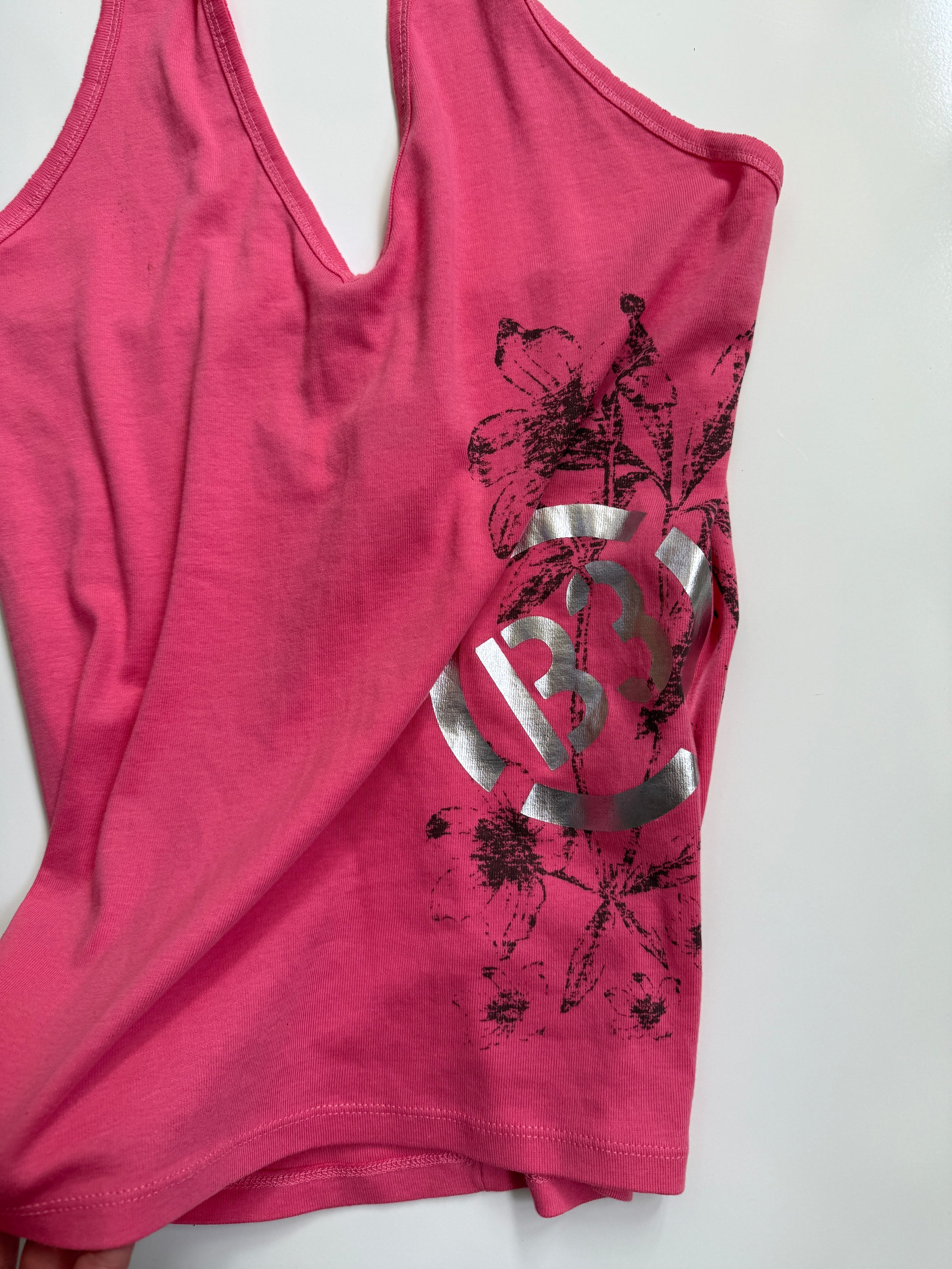 00's Benetton cotton print 2-Way halter • Size L