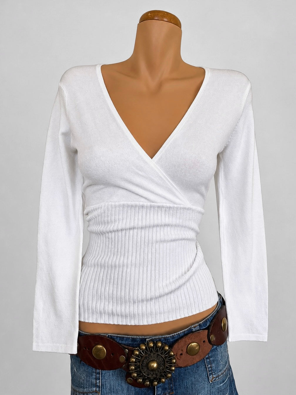 00's Rockmans ballet knit *White • Size S