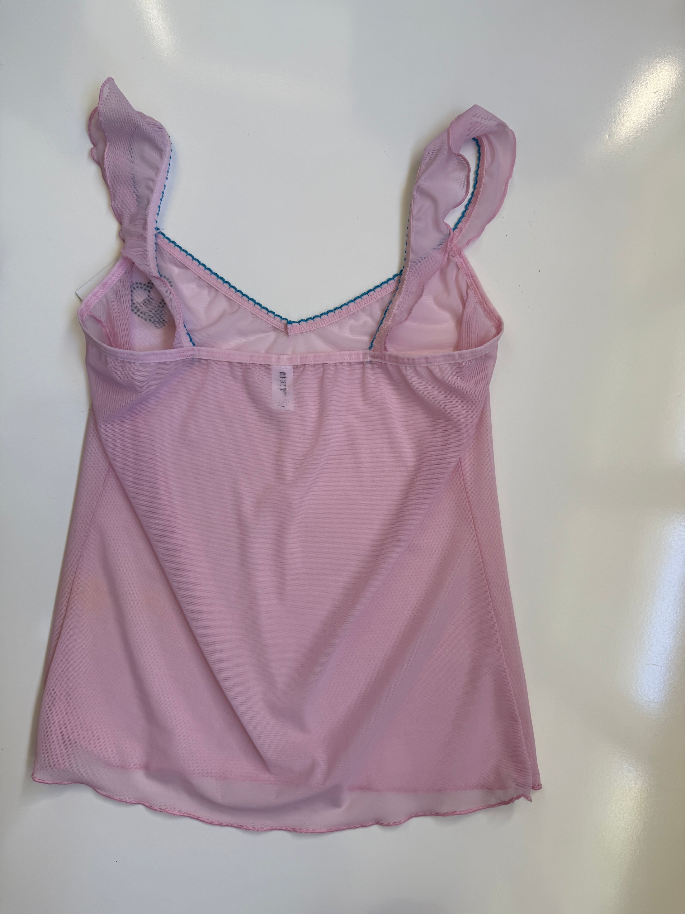 Deadstock 00's mesh cami w diamante heart • Size M