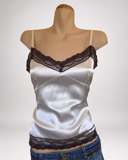 00's Emerge satin cami w lace trim • Size M