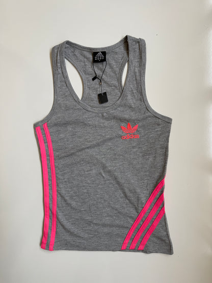 00's Adidas grey pink tank • Size S