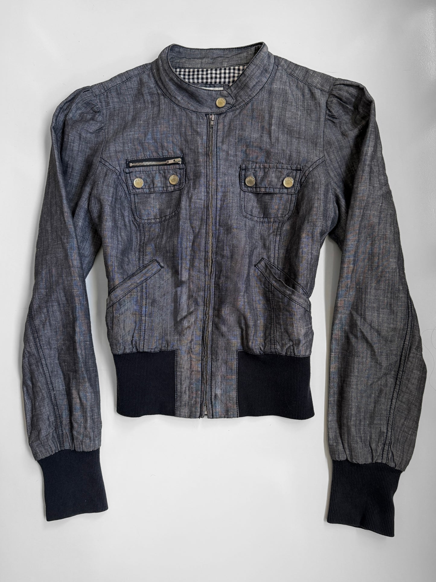 00’s Guess linen blend biker jacket • Size S