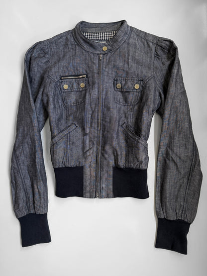 00’s Guess linen blend biker jacket • Size S