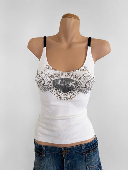 00's Polo Garage ribbed graphic print cami • Size S