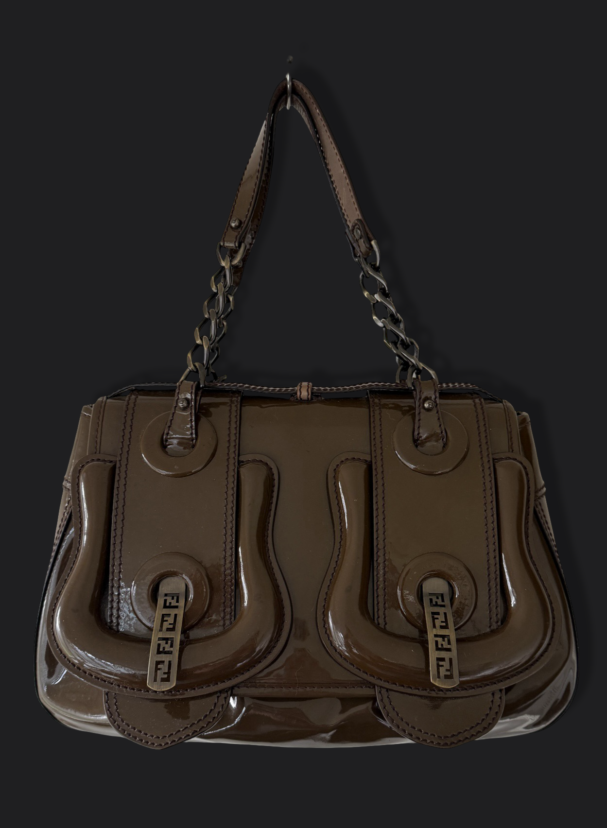 00's Fendi Patent Leather B bag