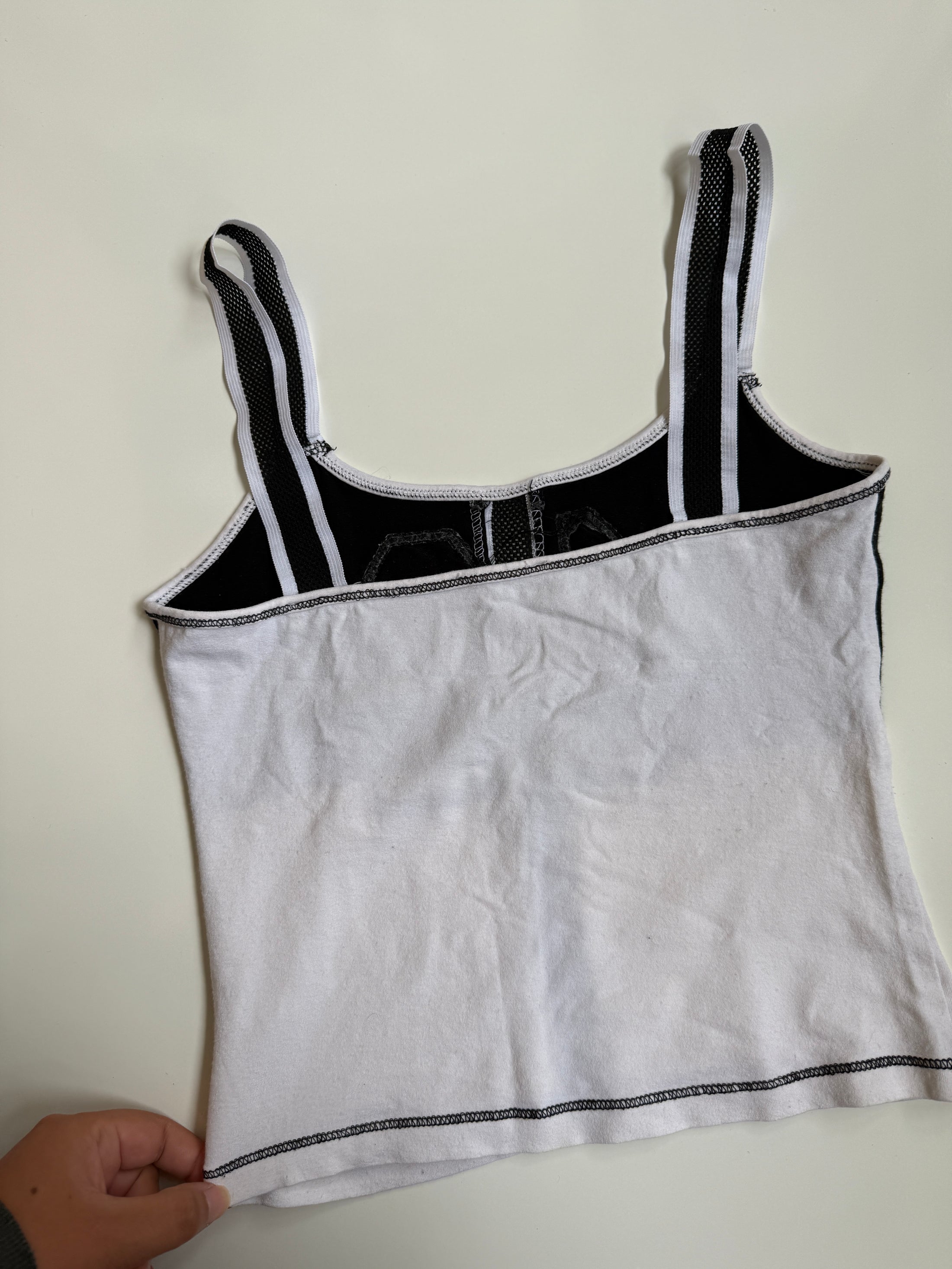 00's Sporty sequin mesh detail tank • Size XS