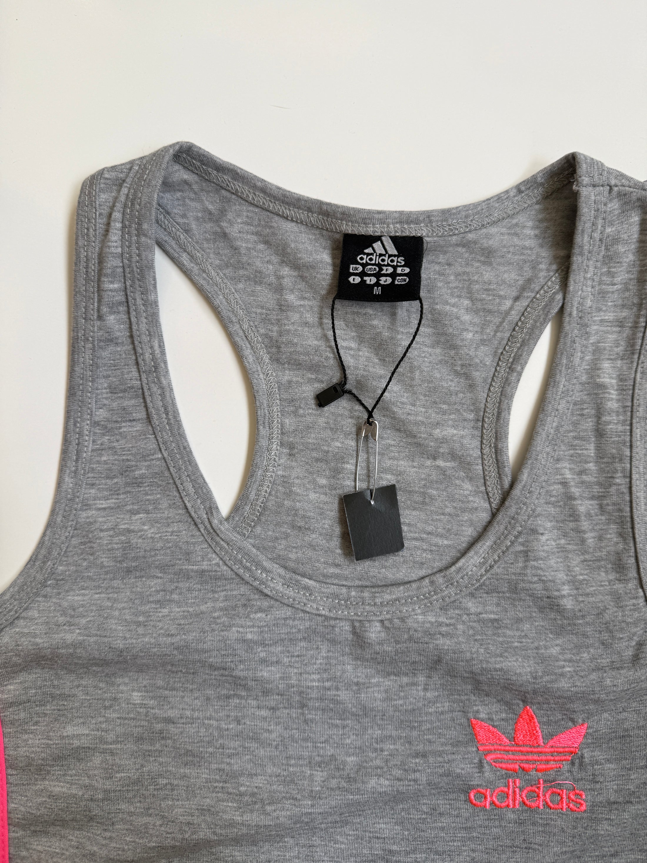 00's Adidas grey pink tank • Size S