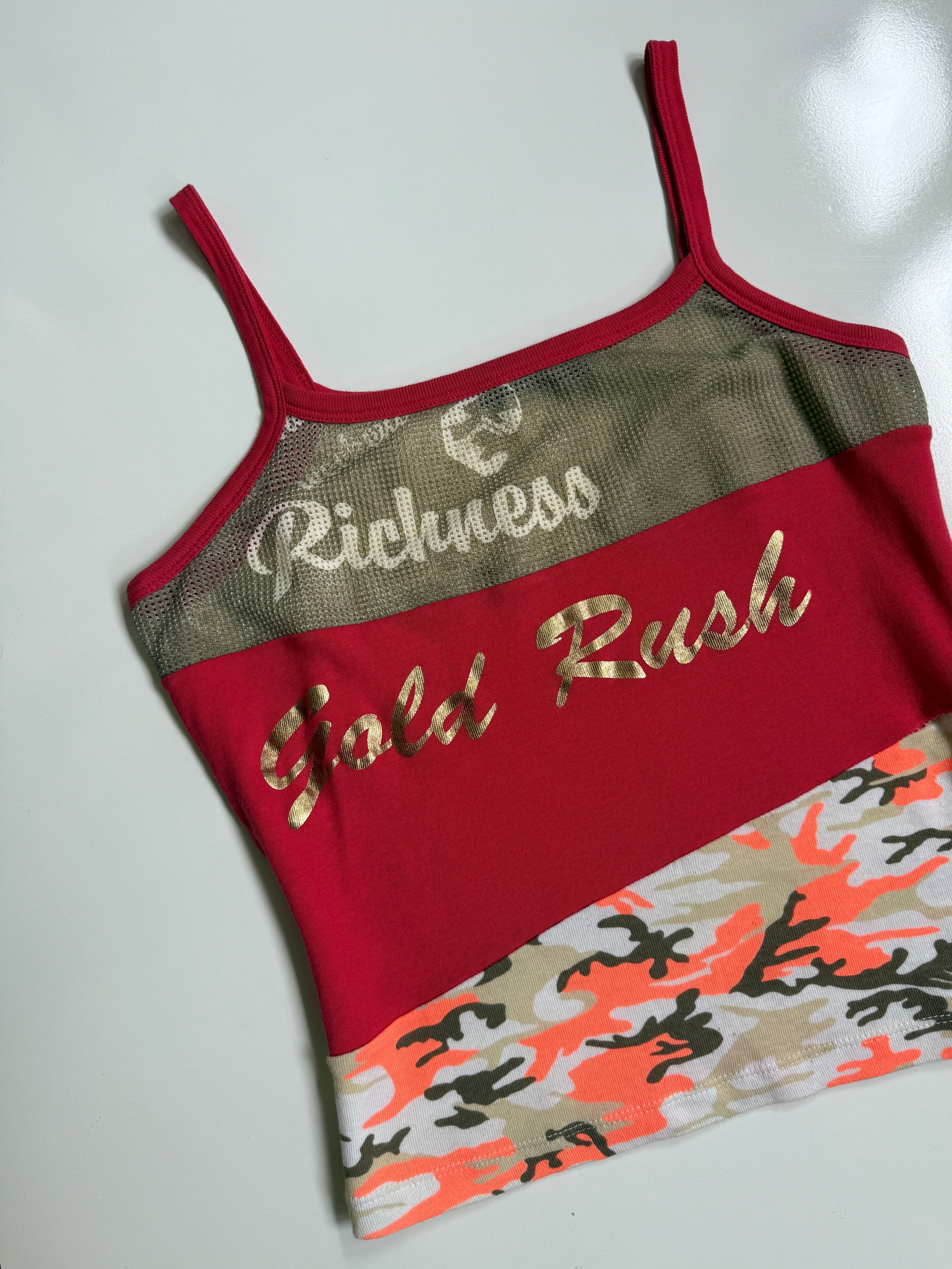 00's Only mesh/cotton print tank • Size L